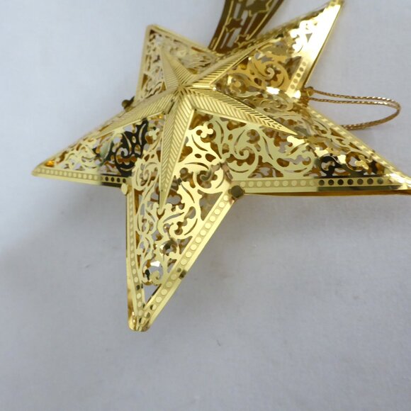 NEW VINTAGE 10.5” & 6” GOLD METAL SHOOTING STAR CHRISTMAS BETHLEHEM ORNAMENT LOT - Picture 12 of 14